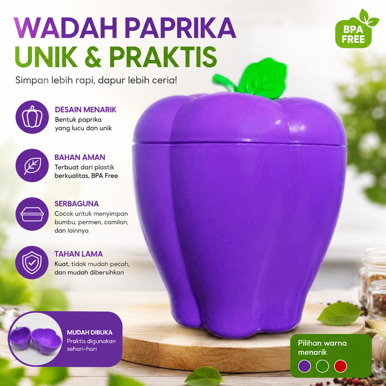 Wadah Bumbu Praktis & Serbaguna – Biru